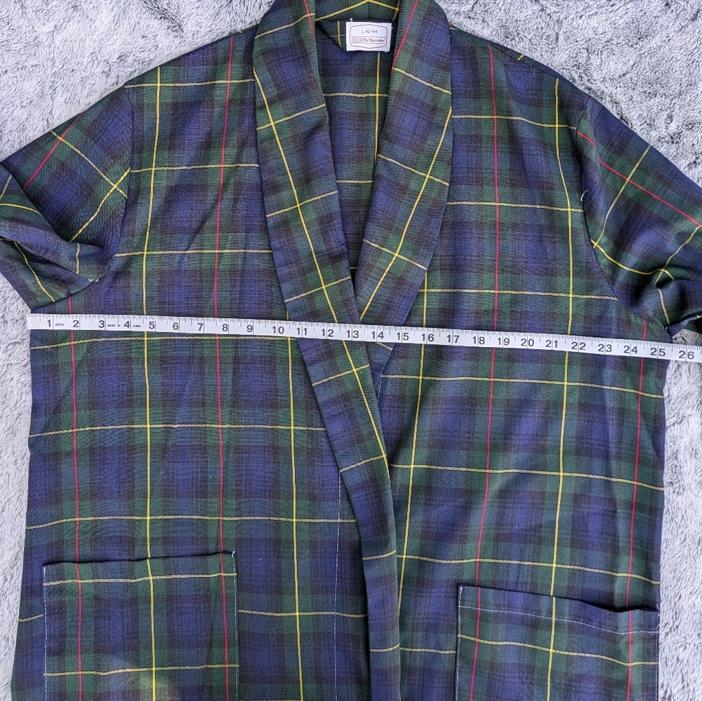 Vintage Sears The Men's Store Plaid Housecoat Large 42-44 - Picture 9 of 14